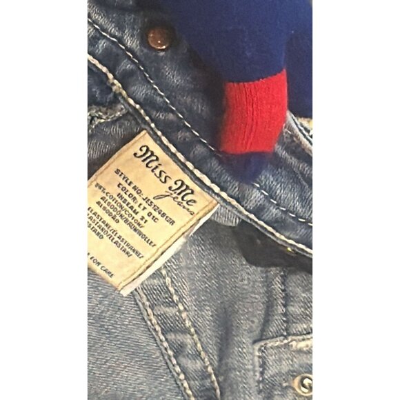 MissMe Jeans Women's Size 27X31 Dark Wash Boot Cut Bling Cross Pocket JE5124B13R - Picture 4 of 5